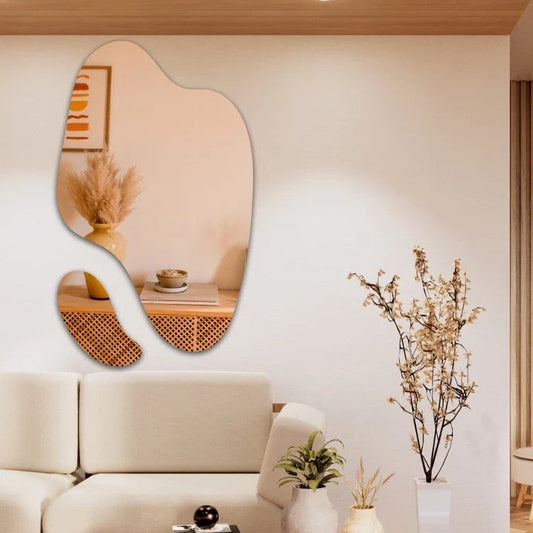 Espelho Orgânico Grande Elegance – Decorativo Abstrato Futurista (Kit com 2 Peças) – Liquidação