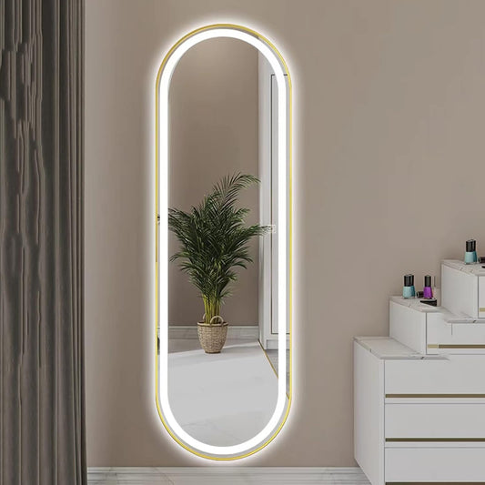 Espelho Pinterest com LED TOUCH Oval – Esmerilado 170x70 cm – Liquidação